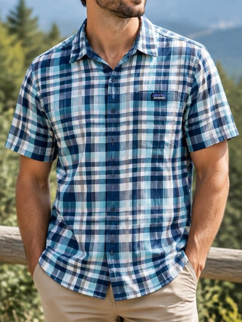 Patagonia Mens Shirt Sz L Worn Wear Puckerware Lightweight Casual Comfort